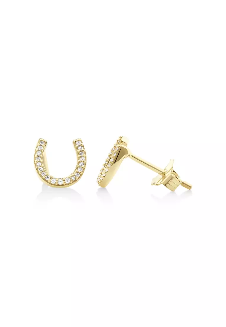 Gold studs with on sale diamonds