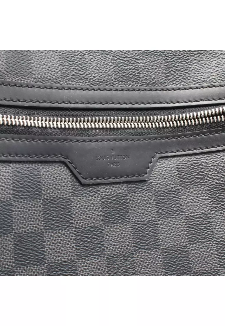 Pre-Loved Louis Vuitton Michael Damier Graphite Backpack rucksack PVC leather black