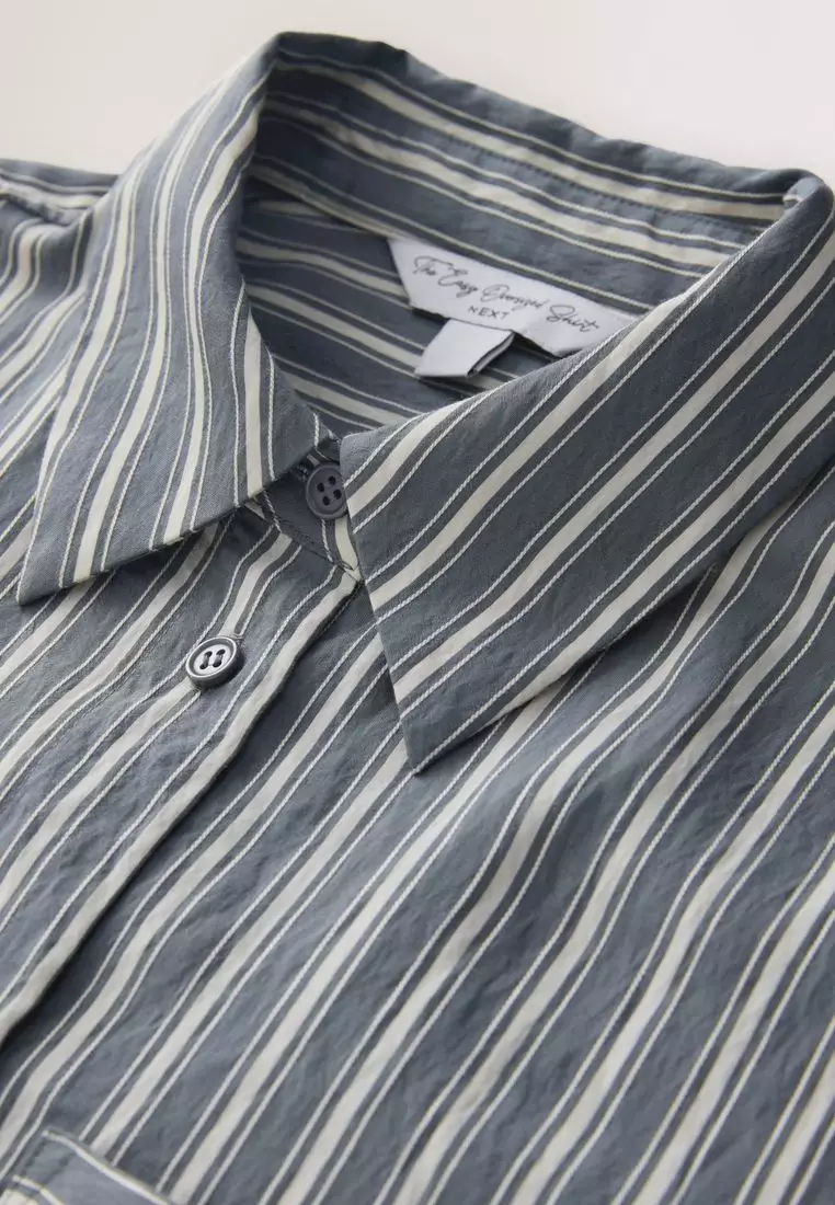 Jacquard Stripe Oversized Long Sleeve Shirt