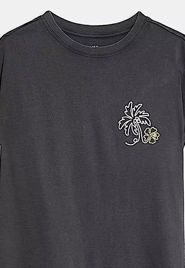 Cotton Rich Tropical Print T-Shirt