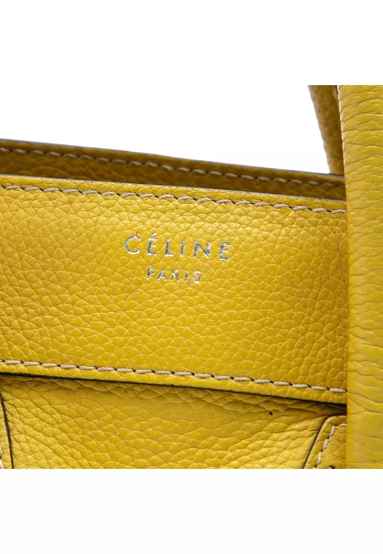 Pre-Loved Celine Micro Leather Luggage Tote