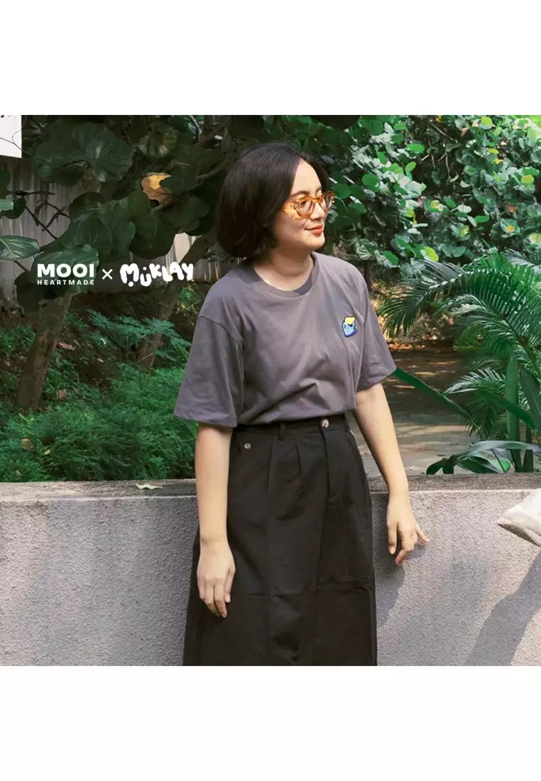 Mooi X Muklay Kaos Dewasa Unisex T-Shirt Basic Adult - Black