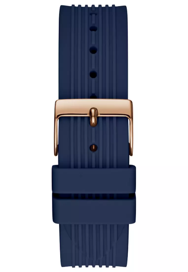 Guess GW0030L5 - Jam Tangan Chronograph Wanita - Rosegold - Blue Rubber Strap