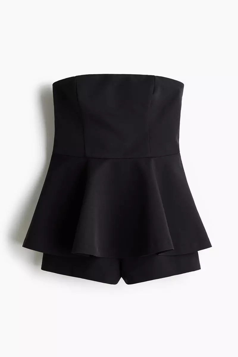 Bandeau peplum playsuit