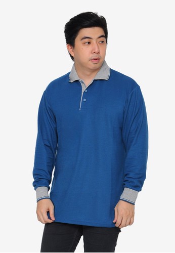 Andre Michel blue Andre Michel Kaos Polo Shirt Lengan Panjang Kerah Abu Biru Tua 933-59 58226AA1FD9F5CGS_1