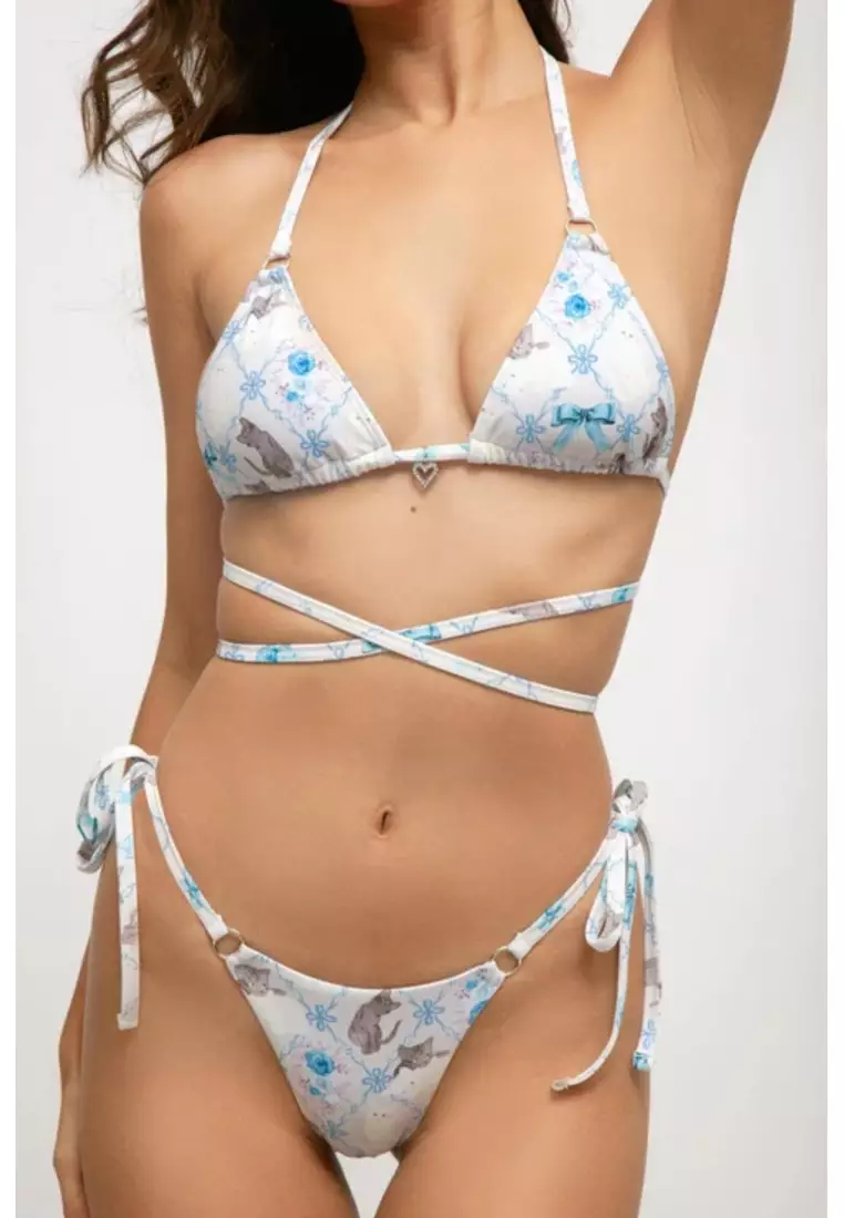 Chloe Side Tie Cheeky Bikini Bottoms / Kittens