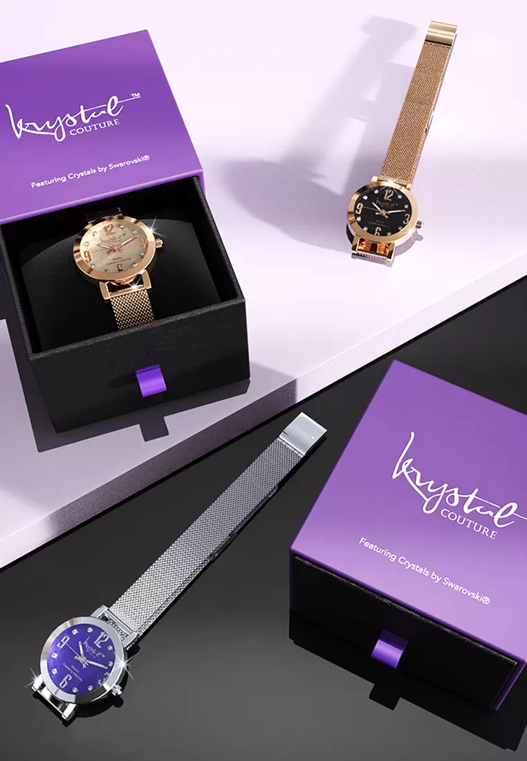 The Hour Check Krystal Watch Embellished With SWAROVSKI® Crystals