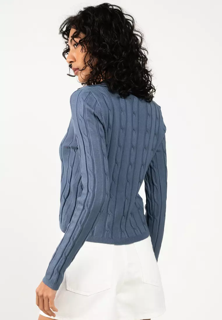 Pearl Polo Button Cardigan