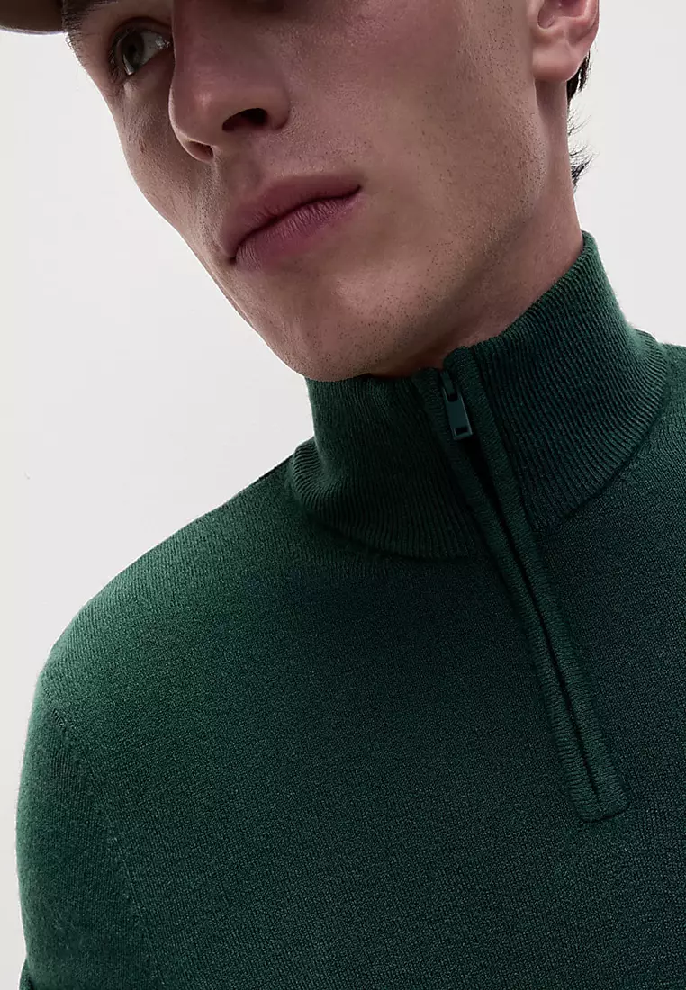Cashmilon™ High Neck Half Zip Jumper