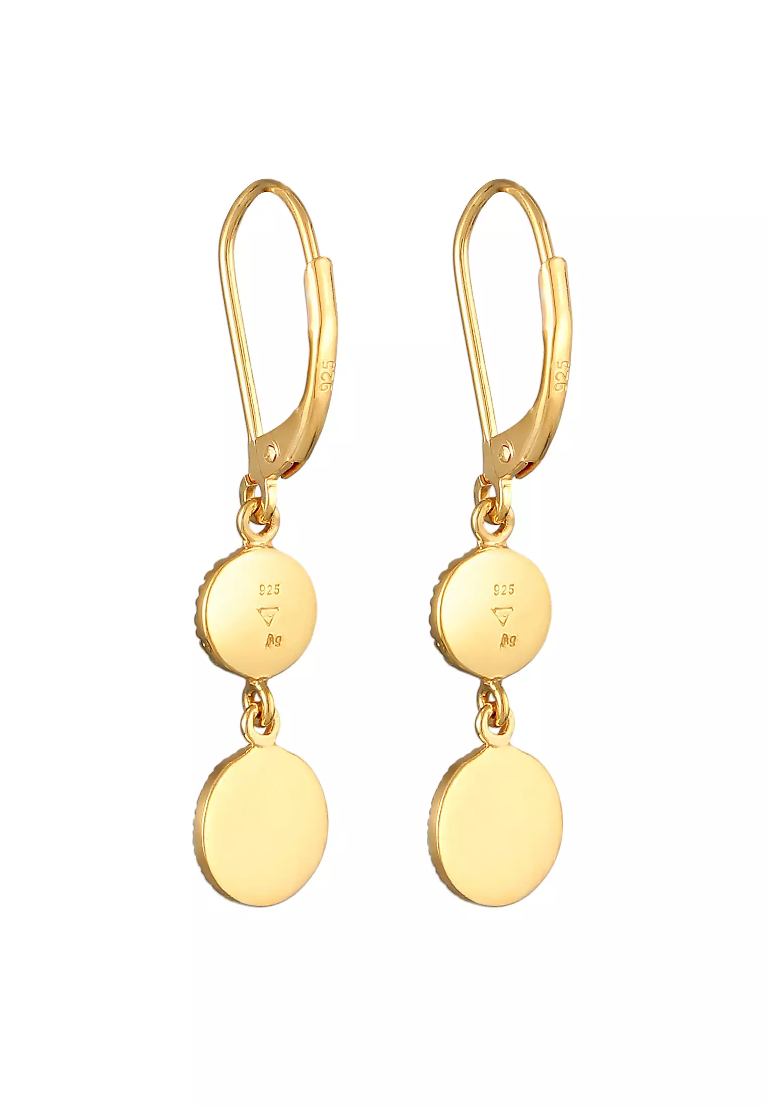 Earrings Ear Hanger Coin Sun Ancient Gold Plated