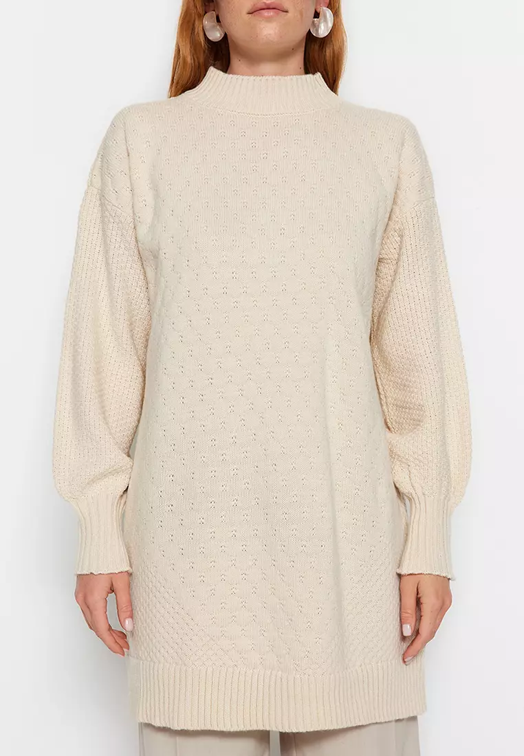 Honeycomb Pattern Knitwear Sweater