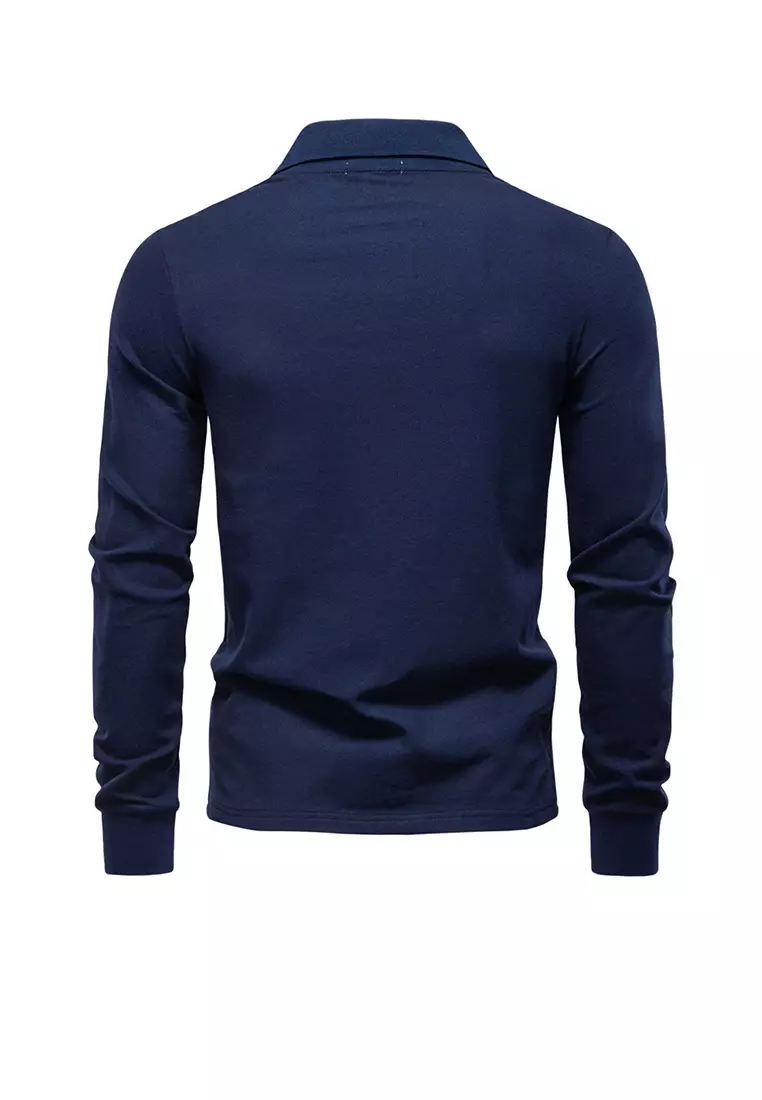 Contrast Embroidered Polo Shirt AX-PL7016