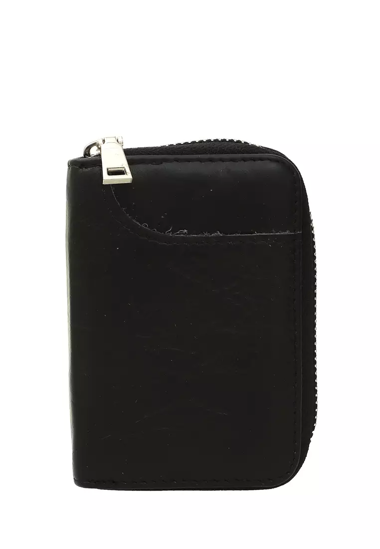 Zackly Dompet Kartu Anti RFID Universal Card Size Minimalist Design Material Kulit ORIGINAL - Black