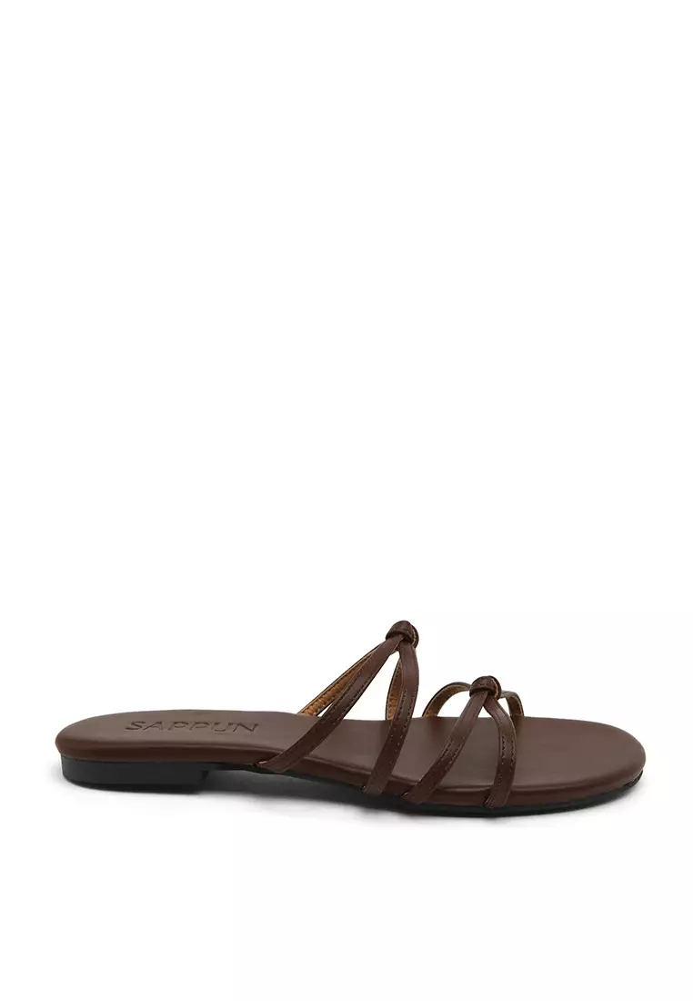 Discount on Sappun  shoes - SKU: Rhaela Strap Slippers (1cm) - Darkbrown