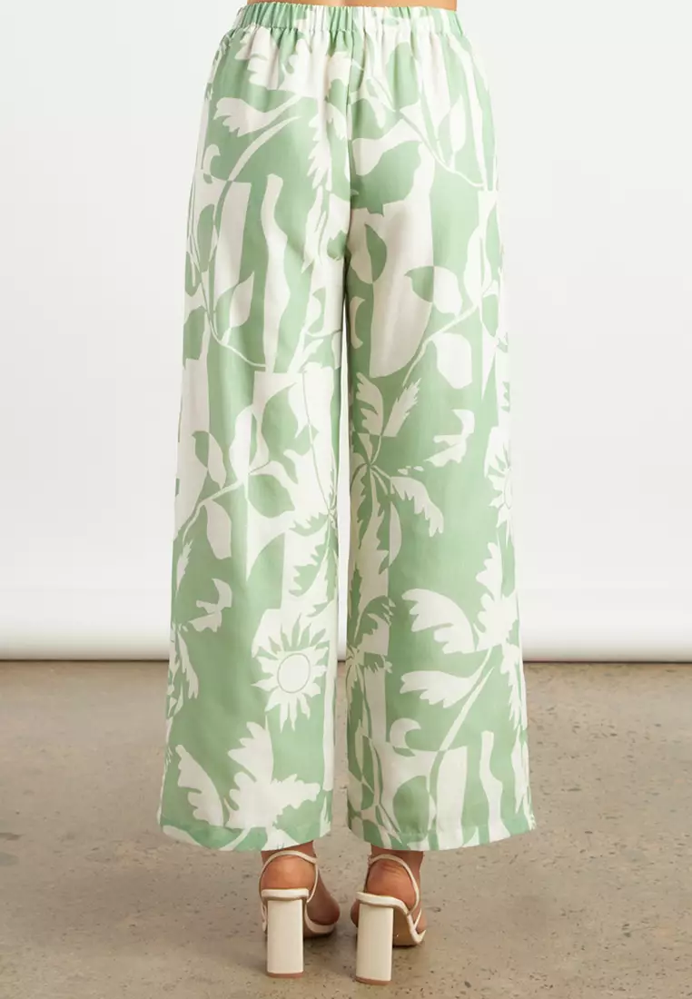 Tropical Icon Print Top and Pants Set