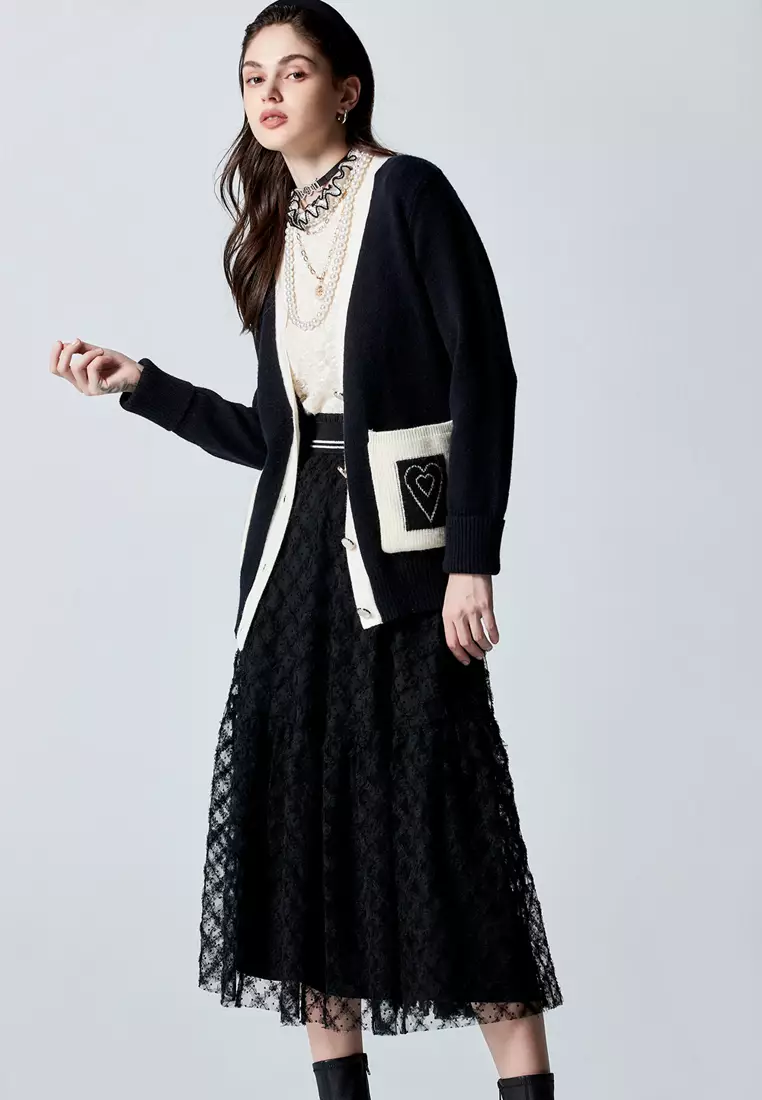 Floral Lace With Ruffle Collar Top