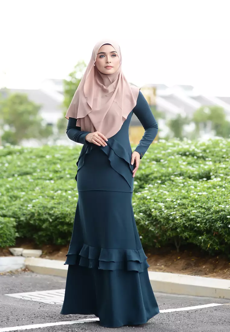 Vecona Kurung Modern in Emerald Green