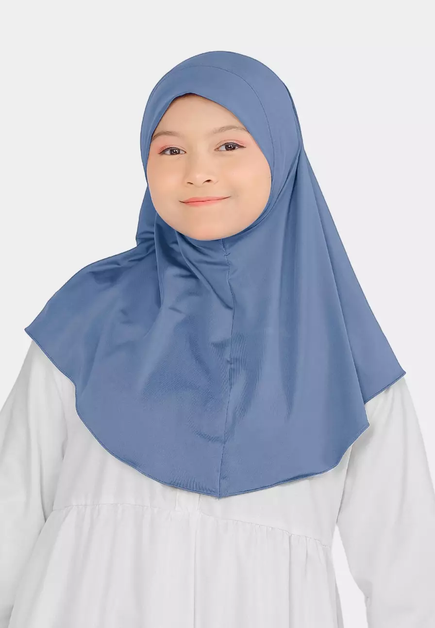 Cotton Bee - Atiyah Bergo Anak | Hijab Instan Anak - Blue Ocean - XL