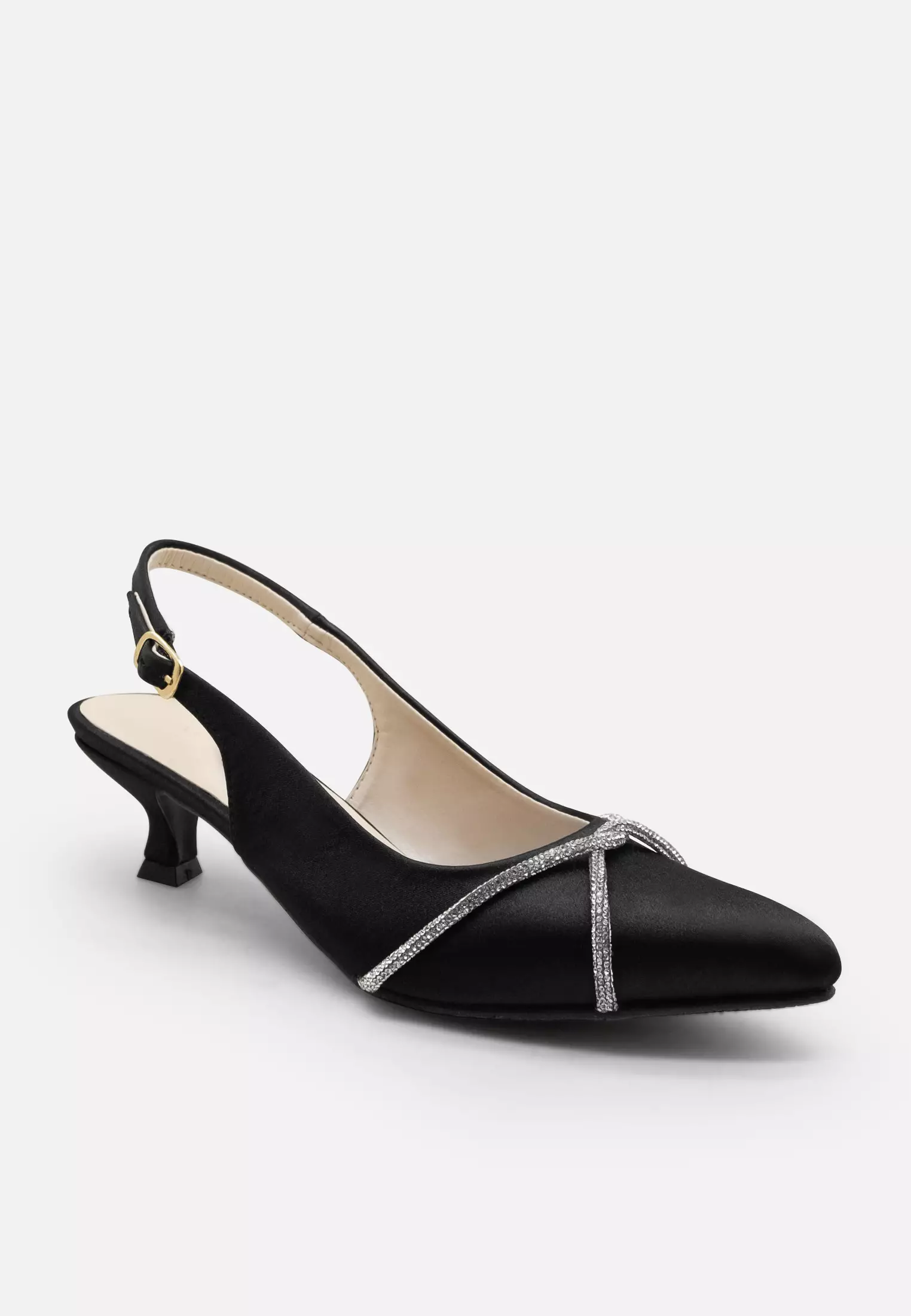 Quinn Pointed Toe Slingback Kitten Heels Sepatu Wanita Pesta