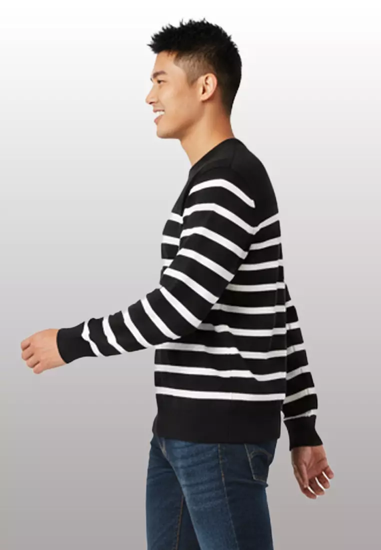Ilmas Crew Neck Striped Pullover Sweater
