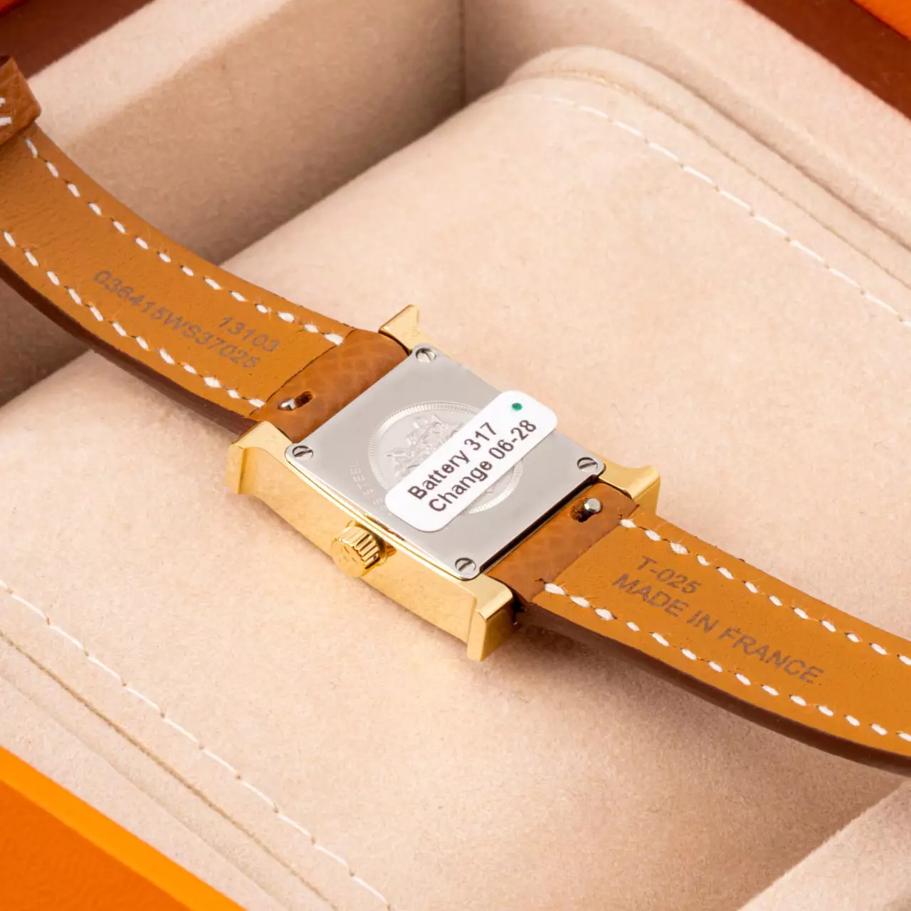 H-Hour Watch Mini Watch Epsom Gold Chestnut Ghw
