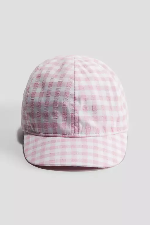 Bow-detail seersucker cap
