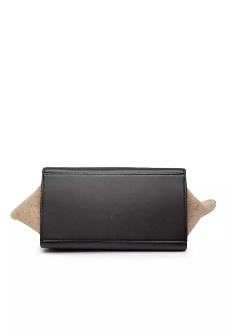Pre-Loved Celine Small Tricolor Leather Trapeze Satchel