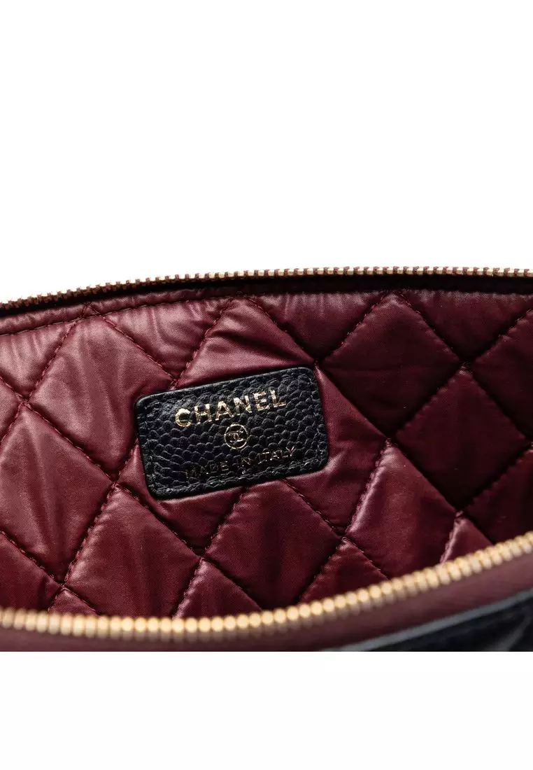 Pre-Loved Chanel Large Quilted Caviar O Case Clutch