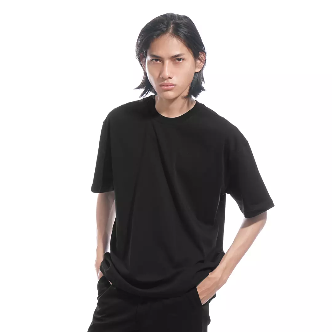 Jual FOLX Loose Fit Mercerised Cotton T-Shirt Black Original 2025