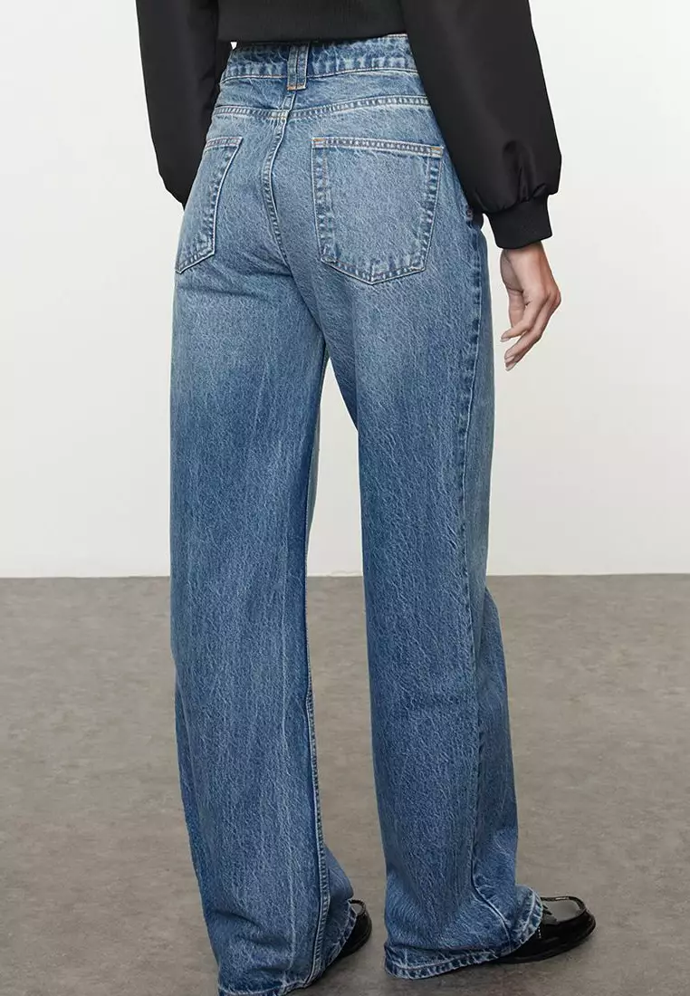 Cotton Wide Leg Jeans