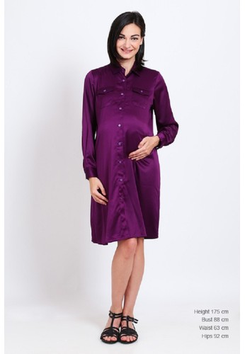 Maternity Mini Dress Purple 5008