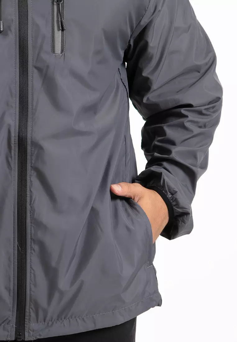 Forest Plus Size Windbreaker Water Repellent Jacket - 30389-03DkGrey