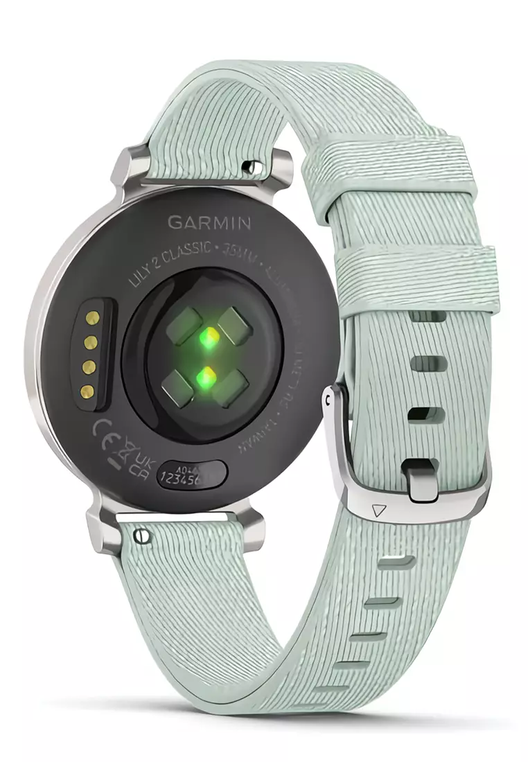 Garmin Lily 2 Classic - Jam Tangan Pintar Wanita - Smart Watch - Silver with Sage Gray - 010-02839-63