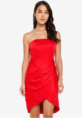 Jual Indikah Sateen Bustier Wrap Dress Original Zalora Indonesia