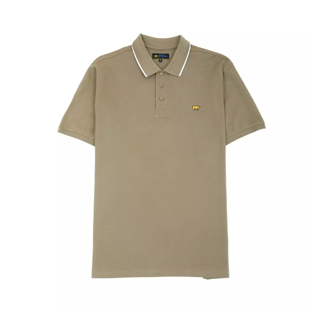 Jack Nicklaus Mandela Polo Shirt Pria Regular Fit Khaki Colour Khaki