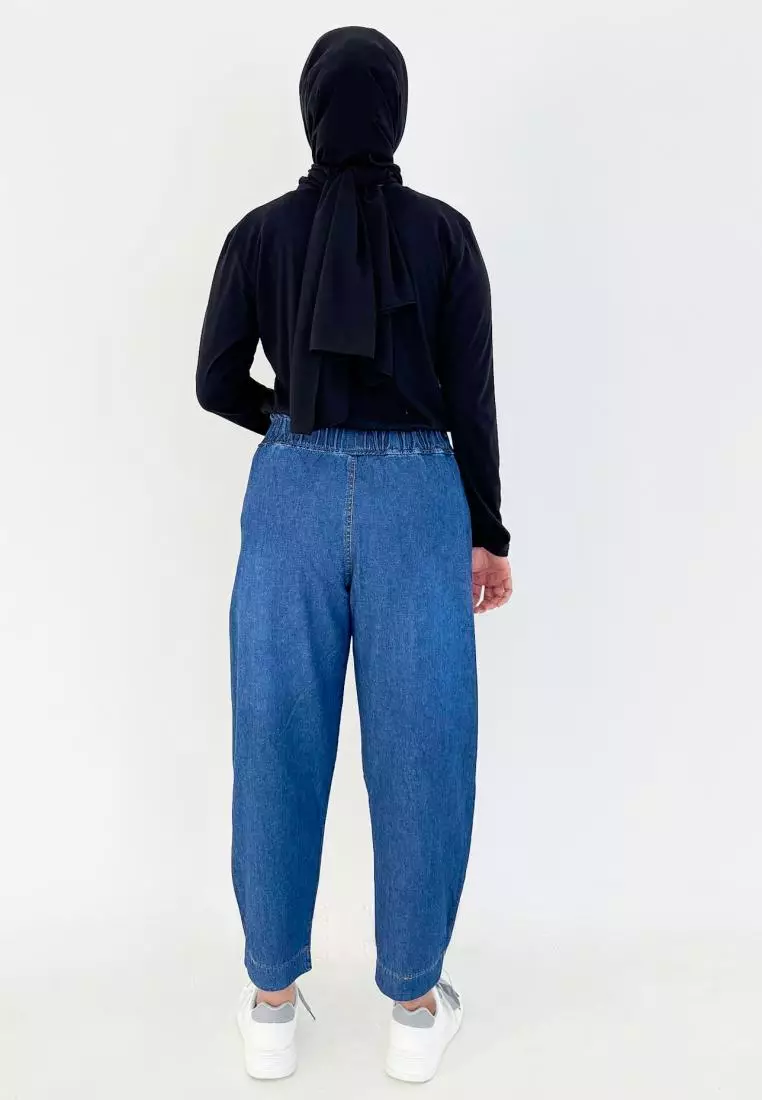 Zia Baggy Pants (Celana Panjang Denim) Dark Blue