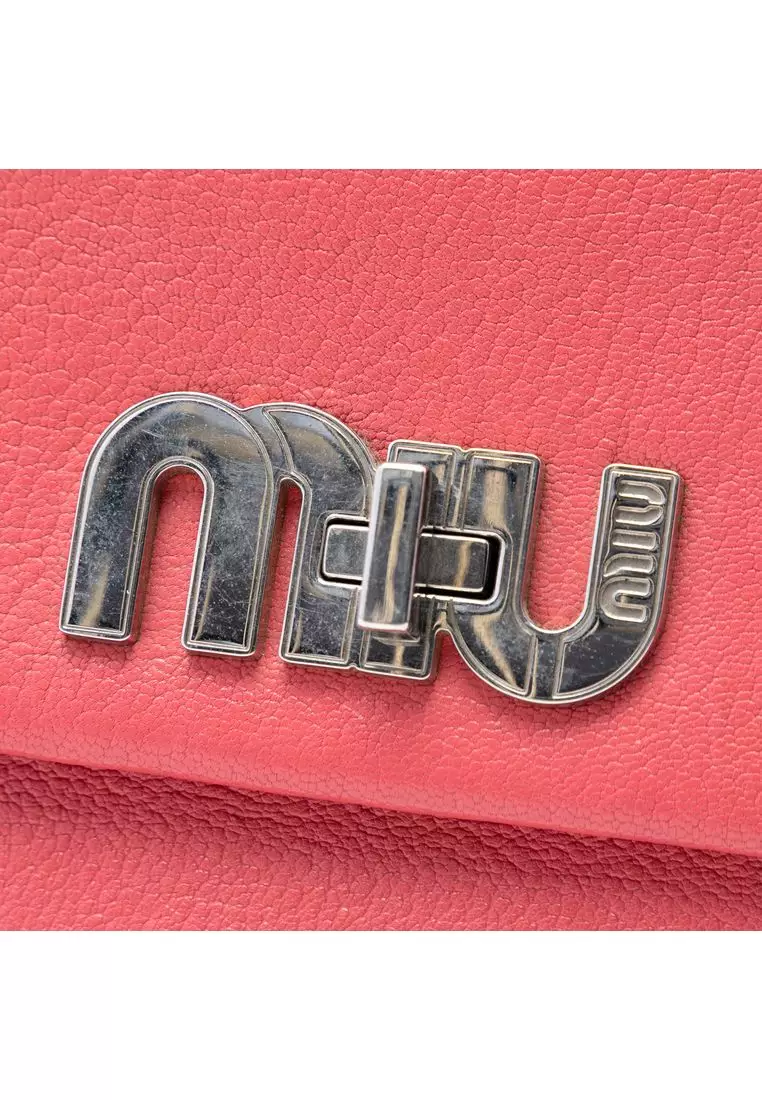 Pre-Loved Miu Miu Goatskin Madras Miu Logo Crossbody