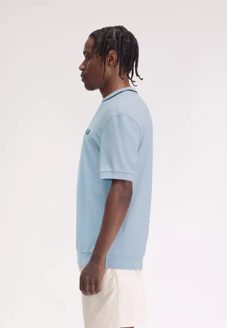 Fred Perry M7 Crew Neck Pique T-Shirt (Light Smoke)