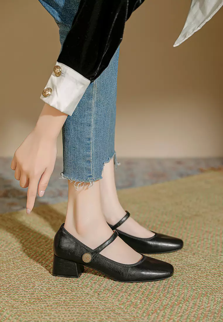 4CM Vintage Microfiber Leather Mary Jane Shoes TE2010-6