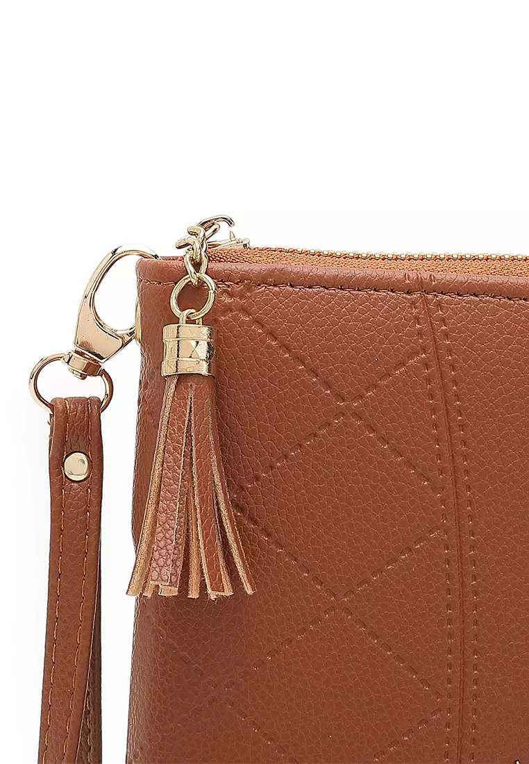 Women's Long Zipper Wallet / Purse - Brown