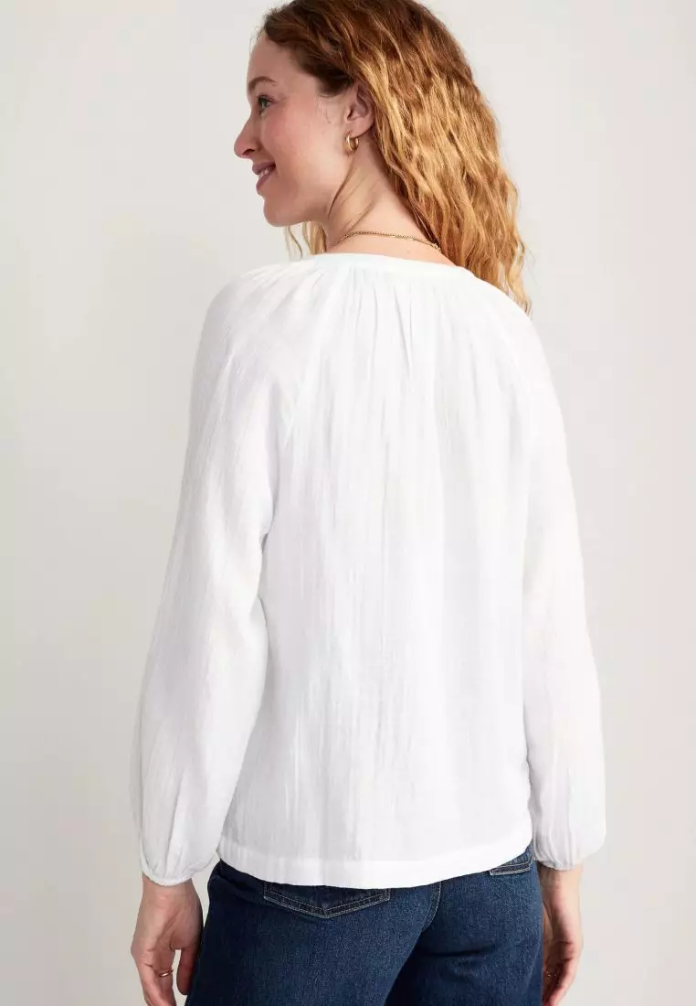 Split-Neck Blouse For Women