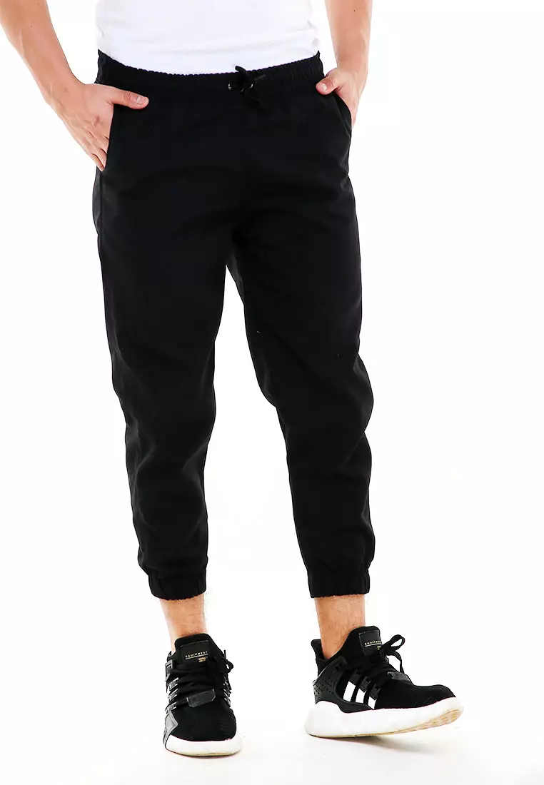 Locko Celana Panjang Sirwal Pria Simple Plain Casual Long Pants Material Baby Canvas ORIGINAL - Black