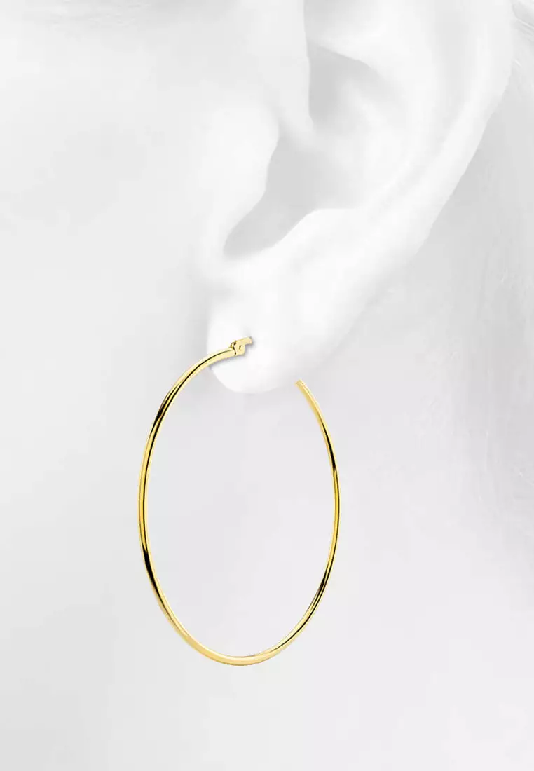 Trishia Hoop Earrings 60mm-Yellow Gold