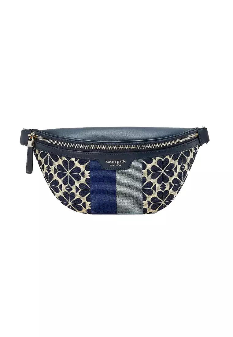 Kate Spade Kate Spade Spade Flower Jacquard Stripe Medium Belt Bag Blue