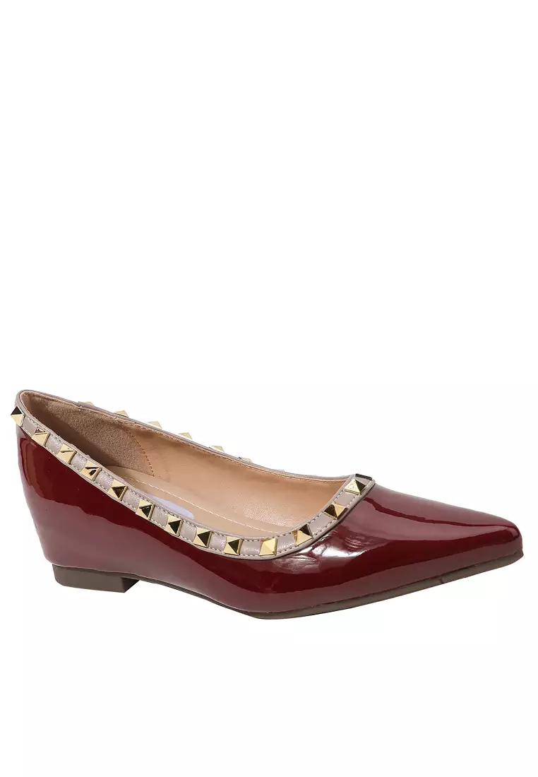 Discount on Twenty Eight Shoes  shoes - SKU: 4CM Hidden Heel Rivet Flat Shoes WW8916-2