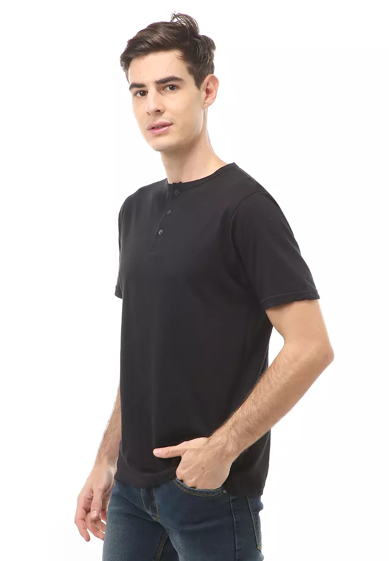 Jack T-Shirt Atasan Kasual Kaos Polos Pria Model Kancing Lengan Pendek Material Cotton ORIGINAL