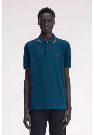 【超希少】Fred Perry M12 B33 Sunset Gold M3600 - Dark Caramel / Navy / Navy | The Fred Perry Shirt | Men's