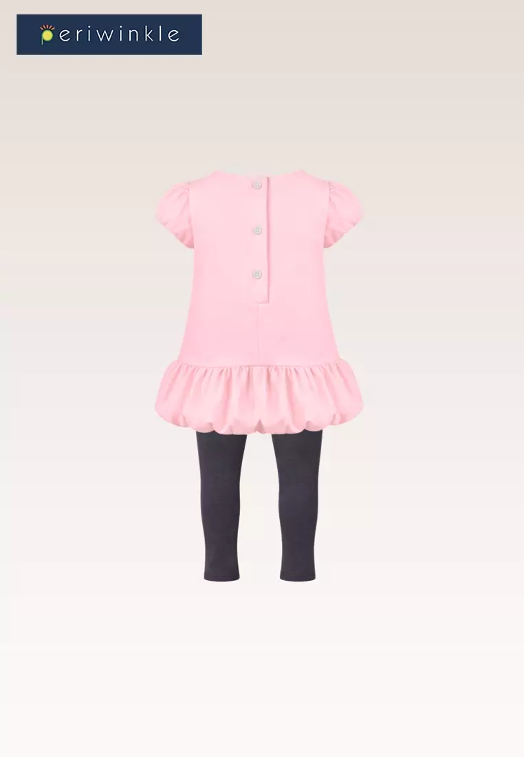 Sharlene Baby Girls Pink Bubble Skirt Dress Set with Headband