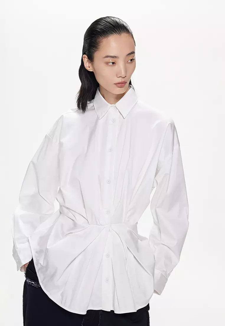 JNBY Women's Waist-Cinched Long Sleeve Shirt