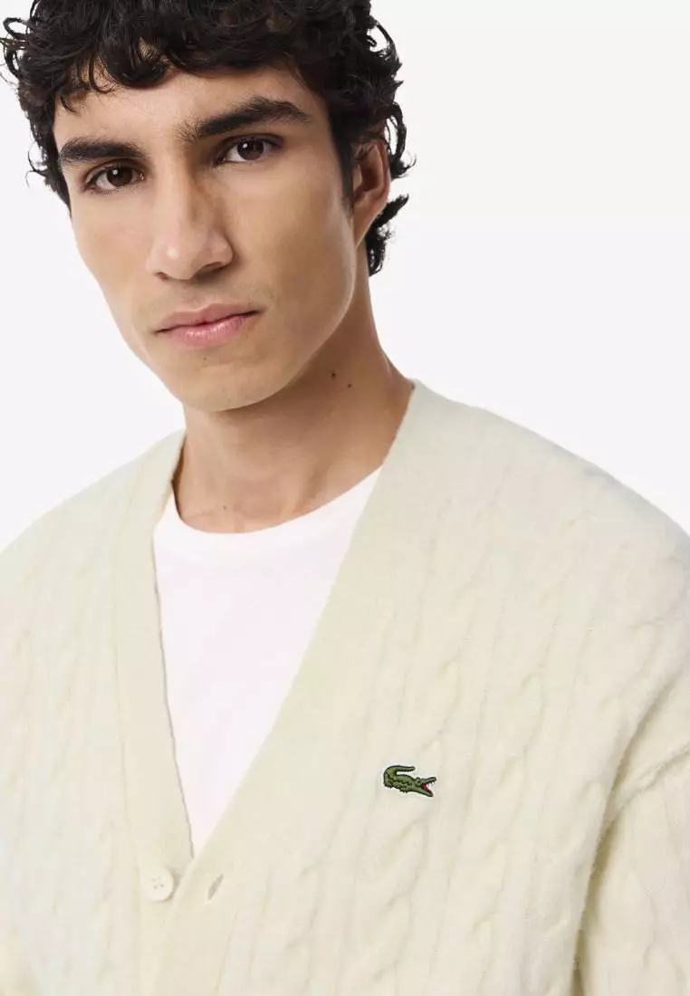 Cable Knit Wool Cardigan